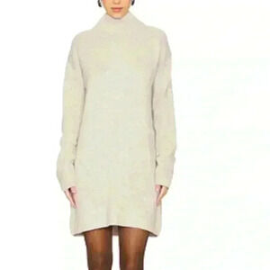 NWT Bailey 44 Cream Fuzzy Sweater Dress Size XL Long Sleeve